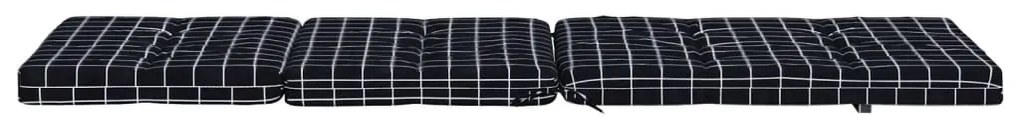 Almofadões p/ cadeira terraço 2 pcs tecido oxford xadrez preto