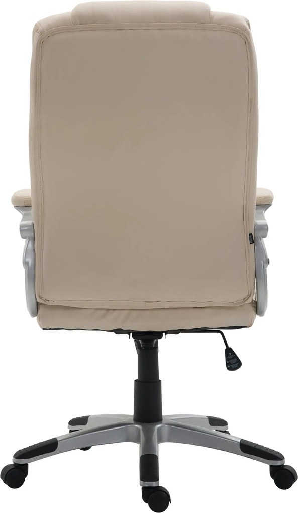 Cadeira de Escritório Texas de Couro Sintético Creme