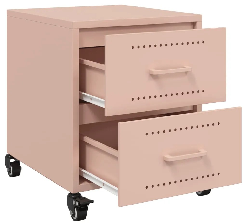 Mesa de cabeceira 36x39x43,5 cm aço rosa