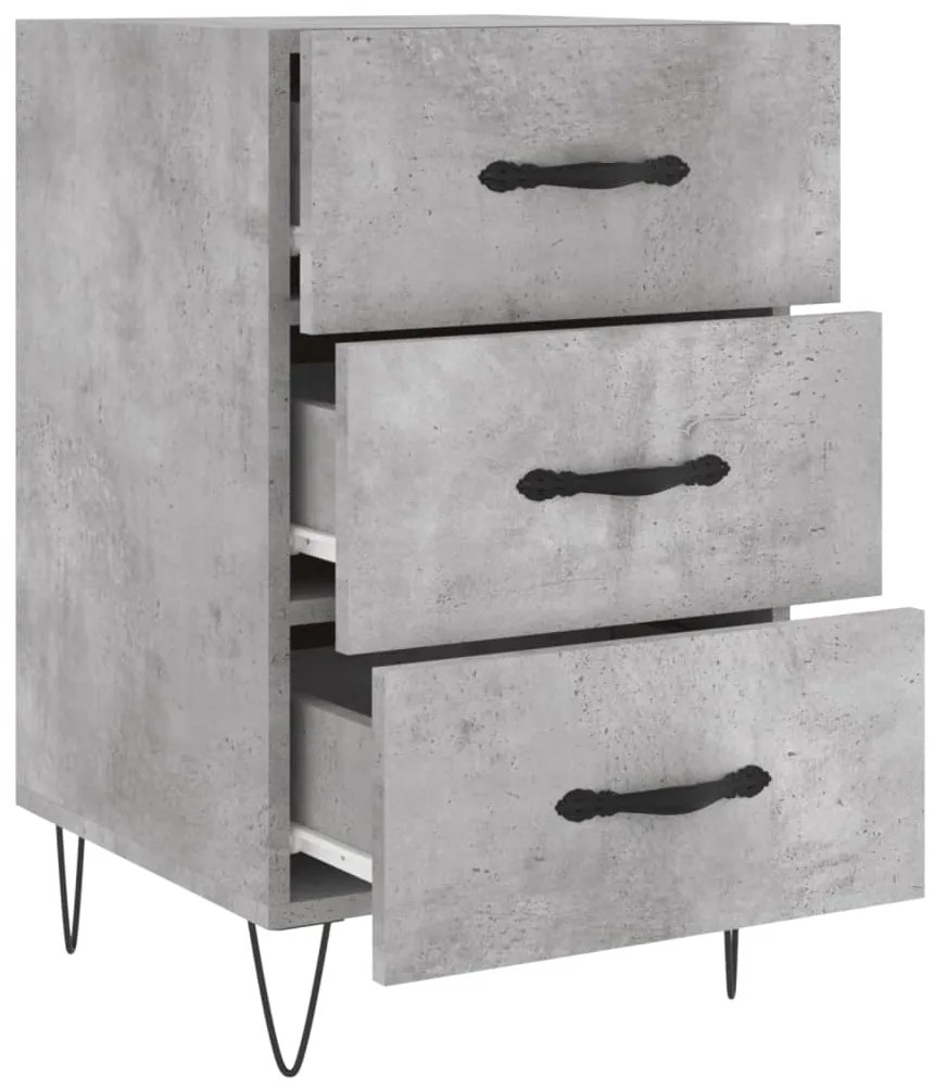 Mesa de cabeceira 40x40x66 cm derivados madeira cinza cimento