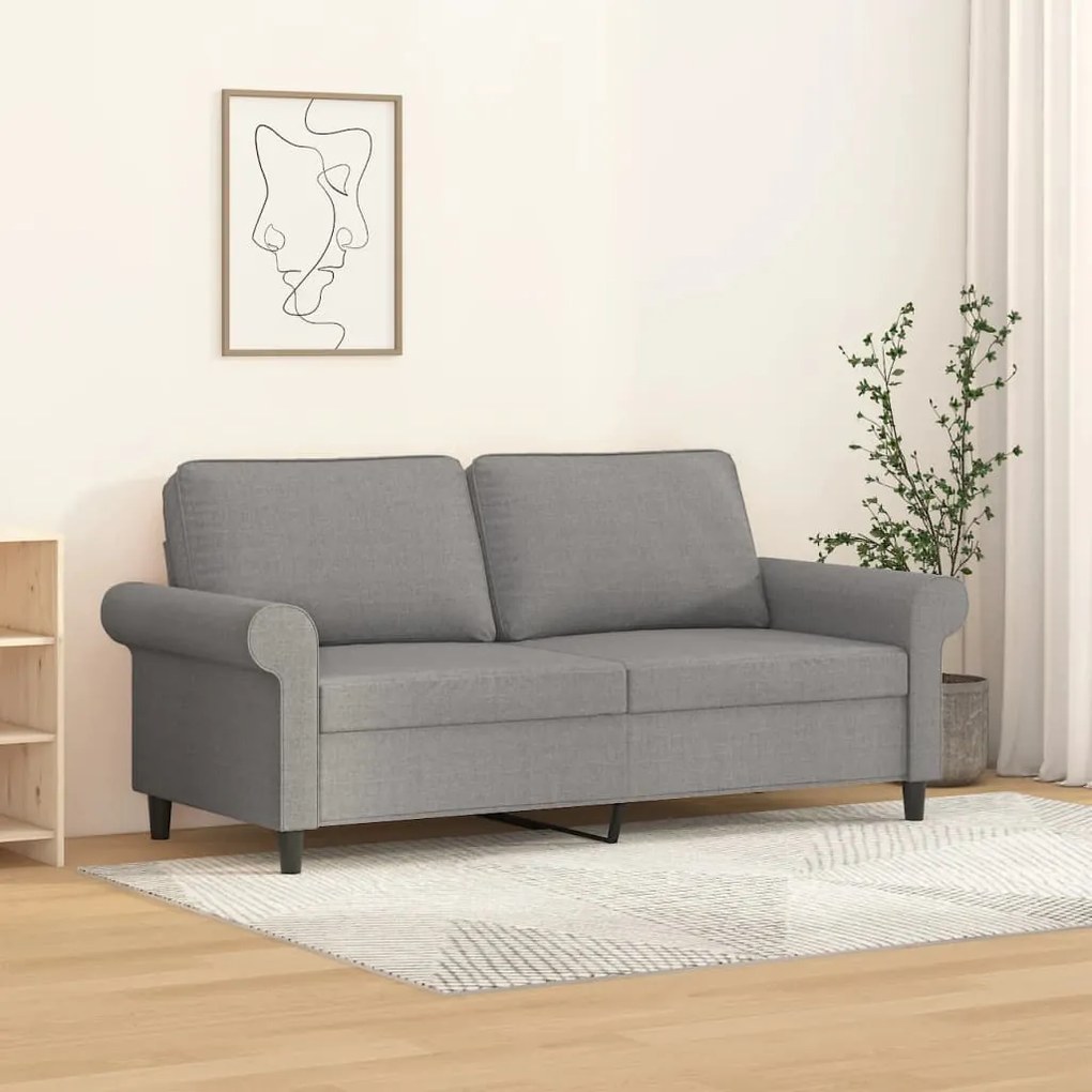 Sofá de 2 lugares em tecido 140 cm cinzento-claro