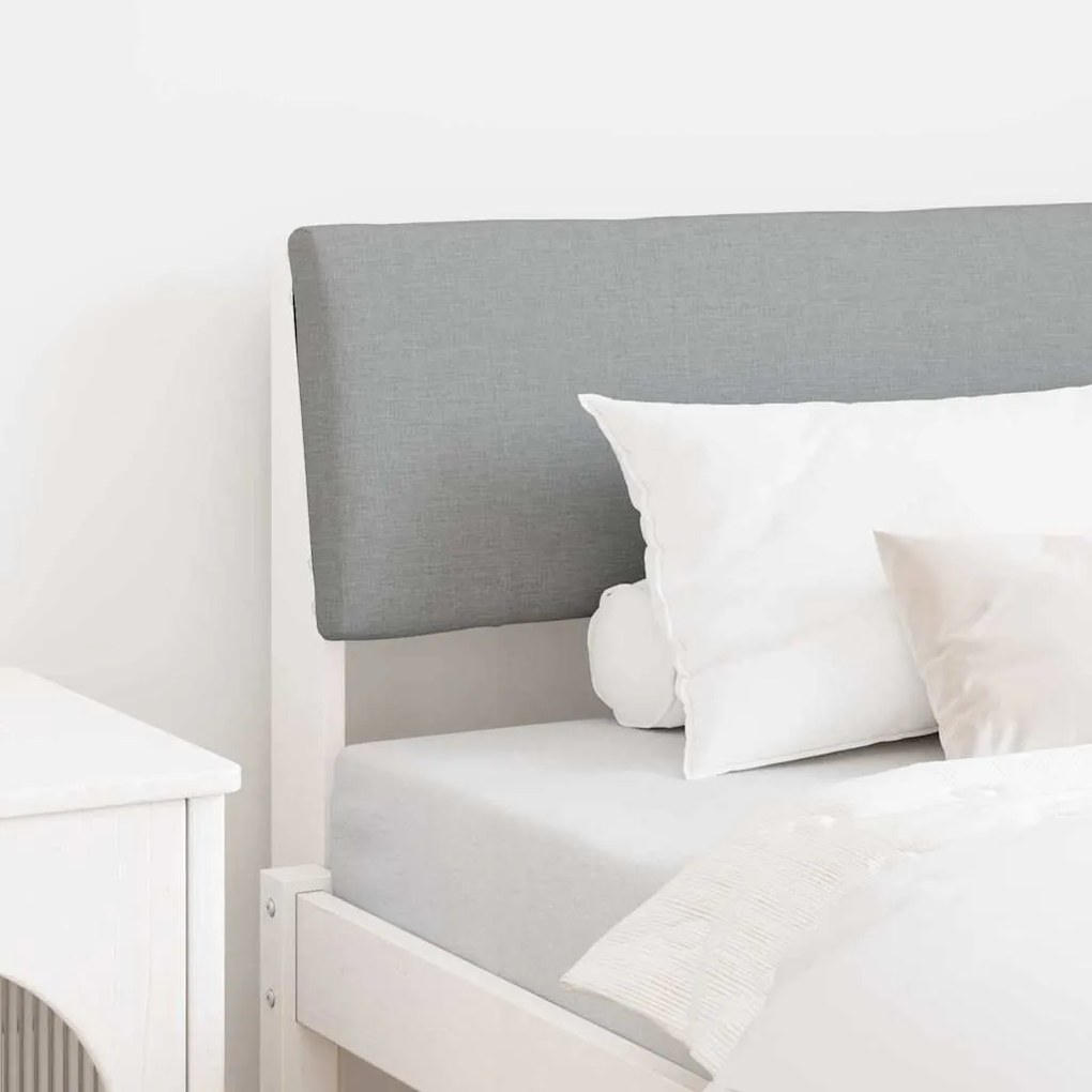 vidaXL Cabeceira estofada Cinzento-claro 90 cm