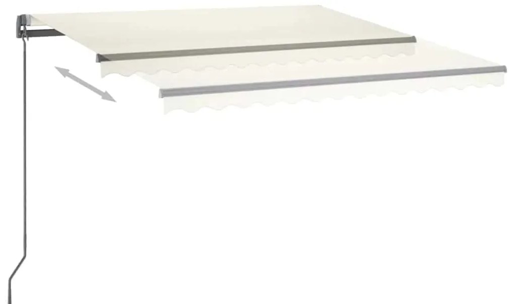 Toldo automático com LED e sensor de vento 400x300 cm cor creme
