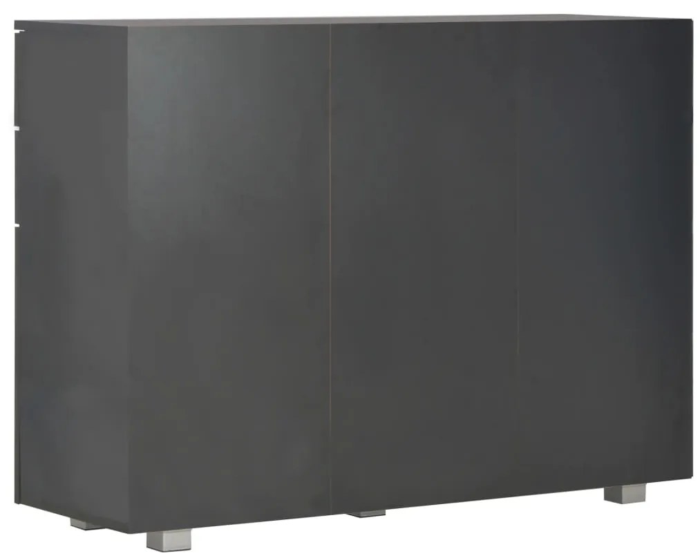 Aparador 107x35x80,5 cm preto brilhante