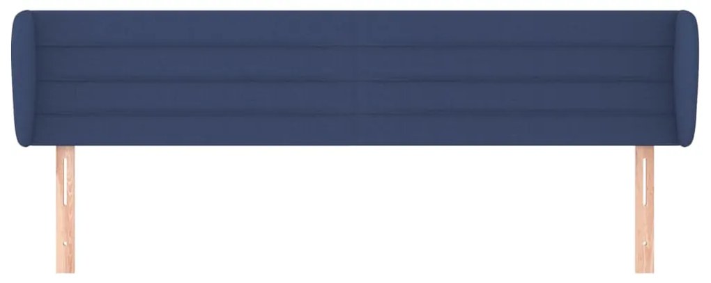 Cabeceira de cama c/ abas tecido 163x23x78/88 cm azul
