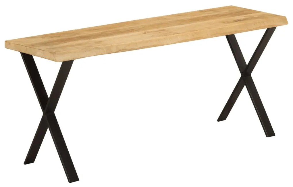 Banco com bordas vivas 105 cm madeira de mangueira maciça
