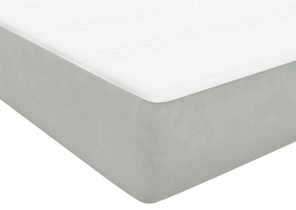 Cama boxspring c/ colchão 120x210 cm veludo cinzento-claro