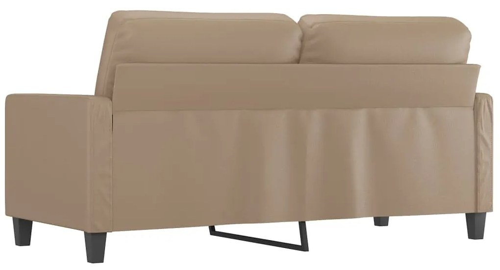 Sofá de 2 lugares 140 cm couro artificial cor cappuccino