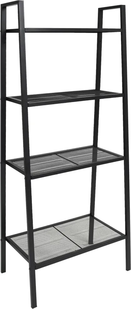 vidaXL Estante em escada com 4 níveis metal preto
