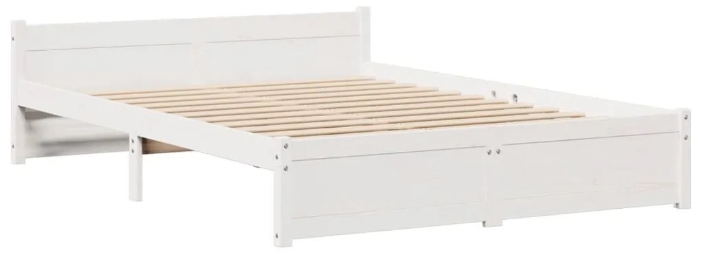 Cama com estante sem colchão 120x200 cm pinho maciço branco