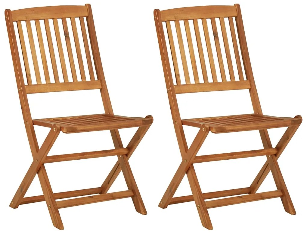 3 pcs conjunto jantar dobrável p/ jardim madeira acácia maciça