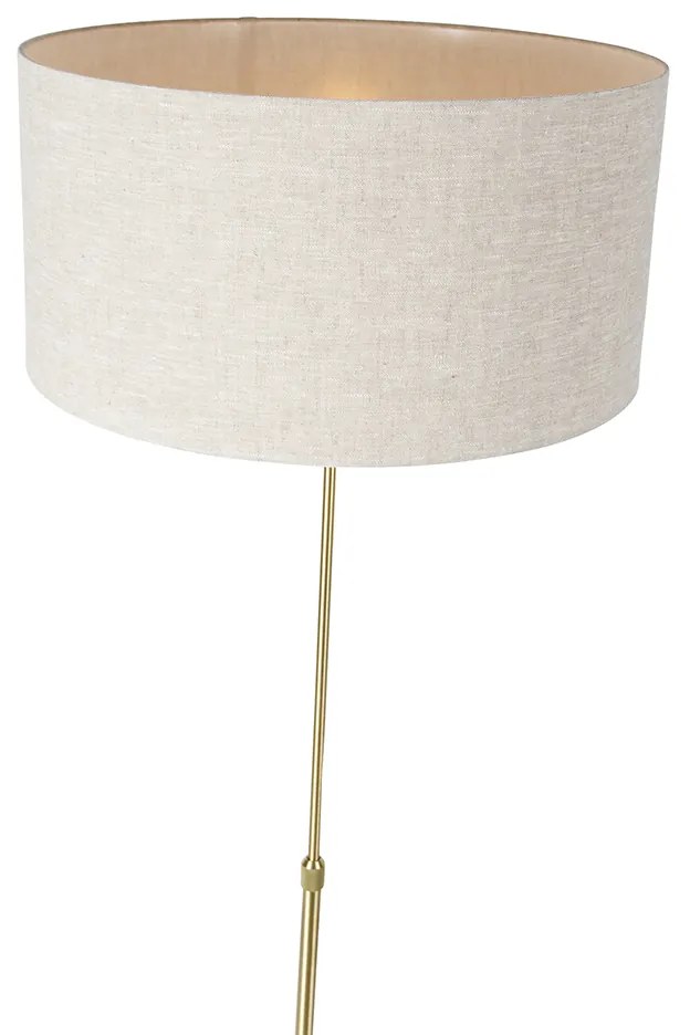Candeeiro de pé ajustável dourado com cúpula cinzenta clara 50 cm - Parte Design