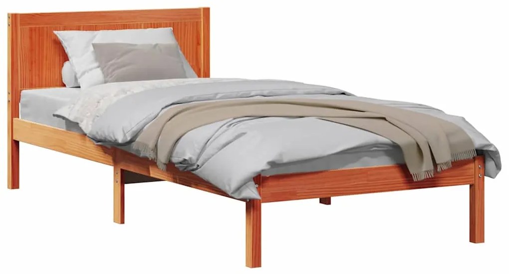Estrutura de Cama Castanho Encerada Castanho Encerado
