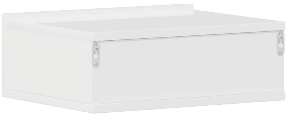 Mesas de cabeceira suspensas 2 pcs 40x30x15 cm branco brilhante