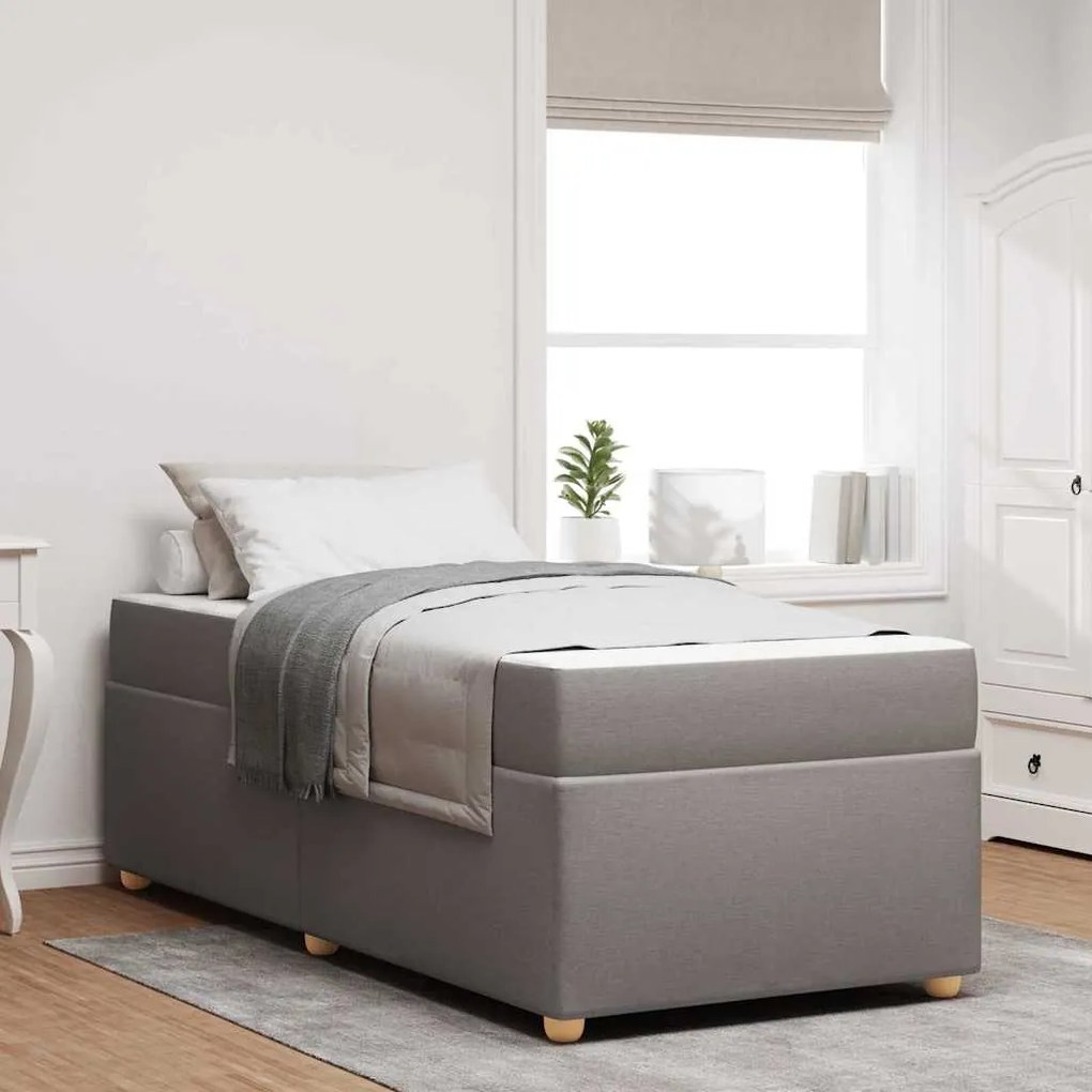 vidaXL Estrutura da Cama Cinzento-acastanhado 90 x 190 cm Molas pocket