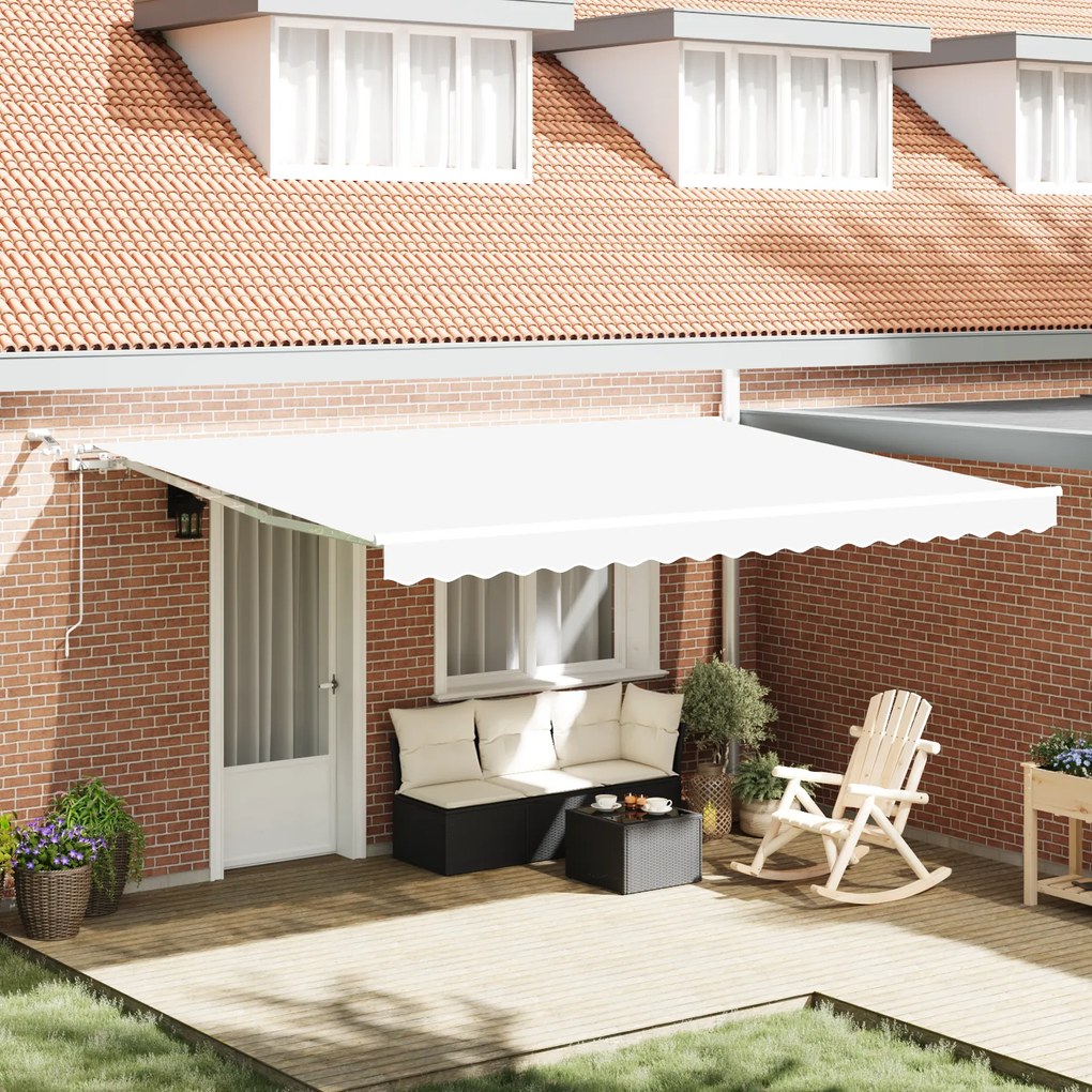 Toldo Retrátil Automático vidaXL com LED Branco 450x300 cm