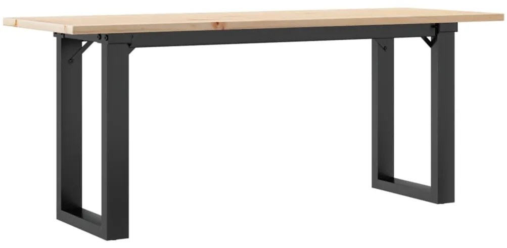 Mesa de centro estrutura em O 110x40x45cm pinho e aço