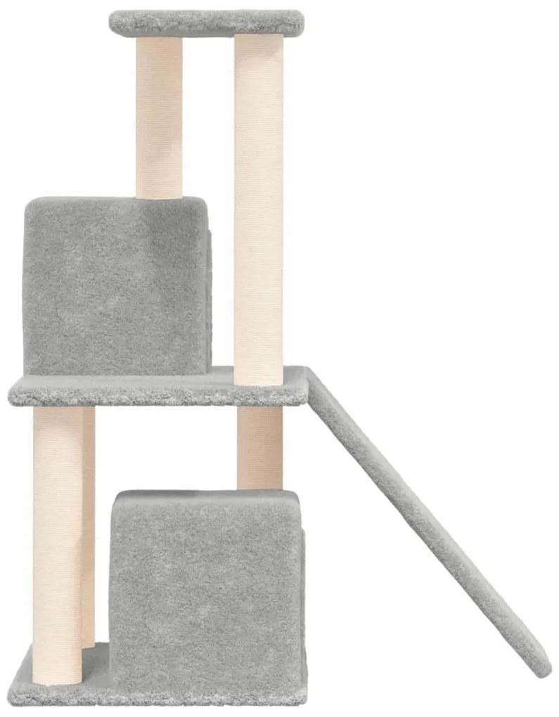 Árvore p/ gatos c/ postes arranhadores sisal 82 cm cinza-claro