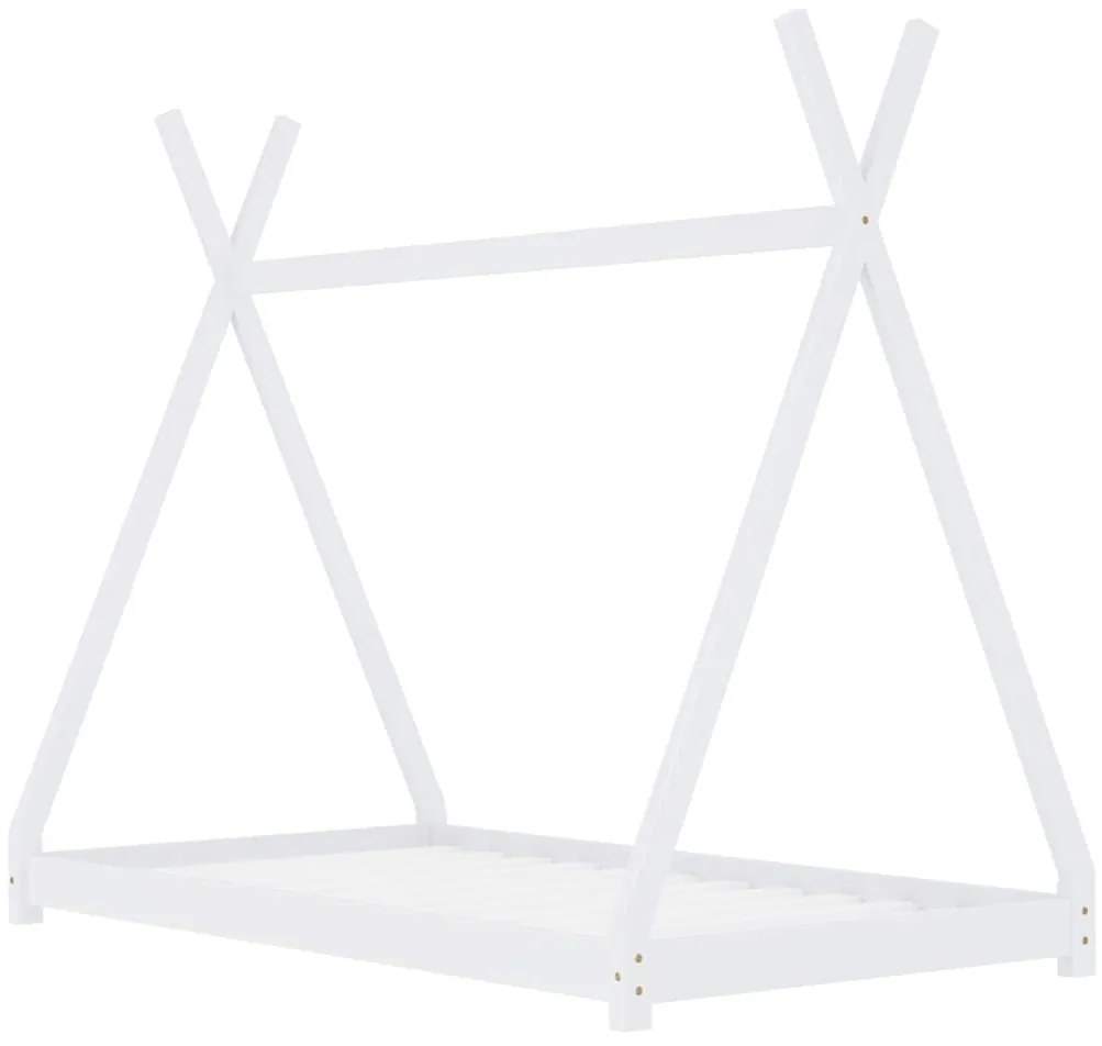 Estrutura de cama para crianças 80x160 cm pinho maciço branco