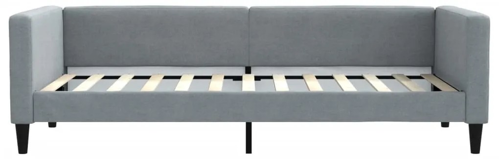 Sofá-cama 90x200 cm tecido cinzento-claro