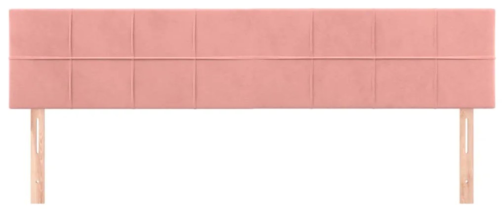 Cabeceira de cama 2 pcs veludo 100x5x78/88 cm rosa