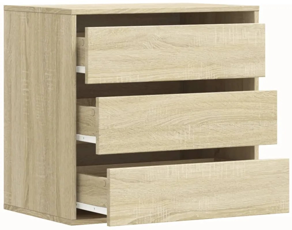 Cómoda com 3 Gavetas - 60x41x58 cm - derivados de madeira - carvalho s