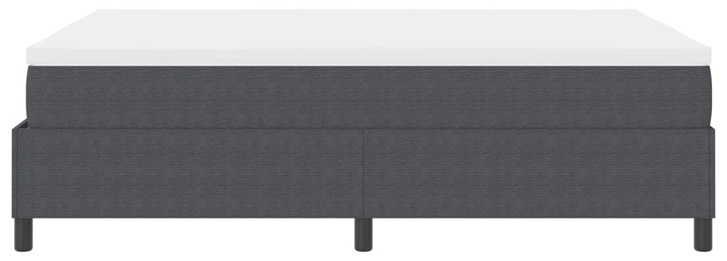 Cama com Box Spring e Colchão Cinza Escuro 140x200 cm Tecido de Cordur