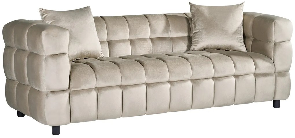 Sofá LORING, 3 lugares, tecido velvet 213 x 87 x 71 cm cinza light 25