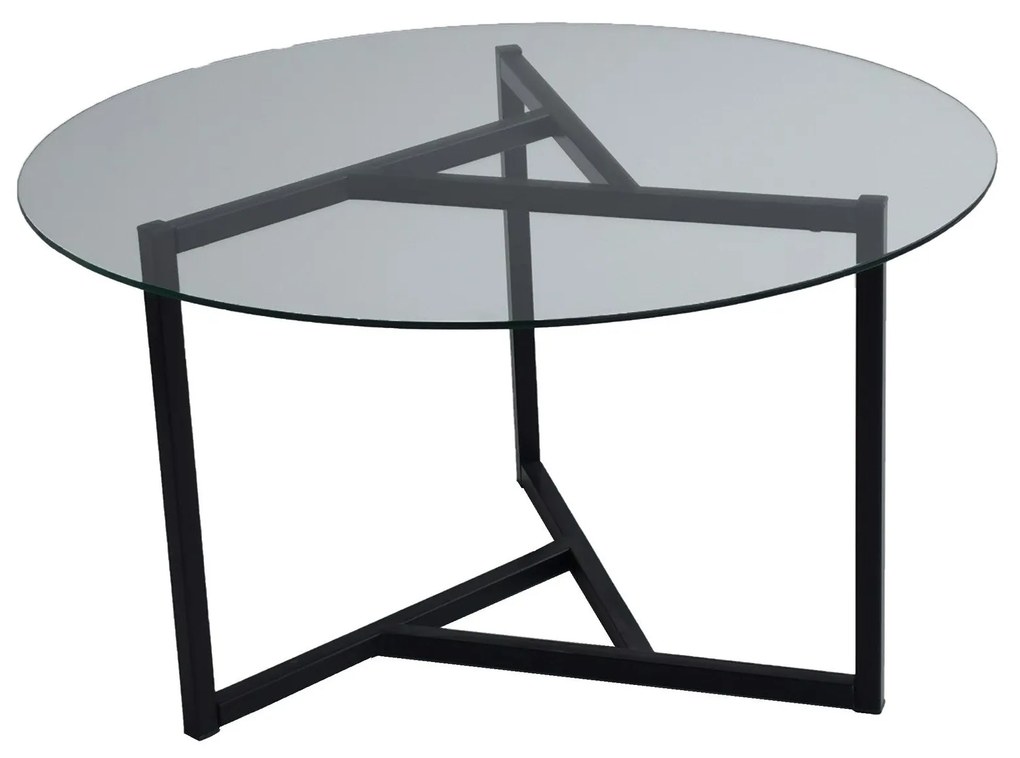 Mesa de Café Trio Sehpa - Transparente e Preta - 75x42x75 cm