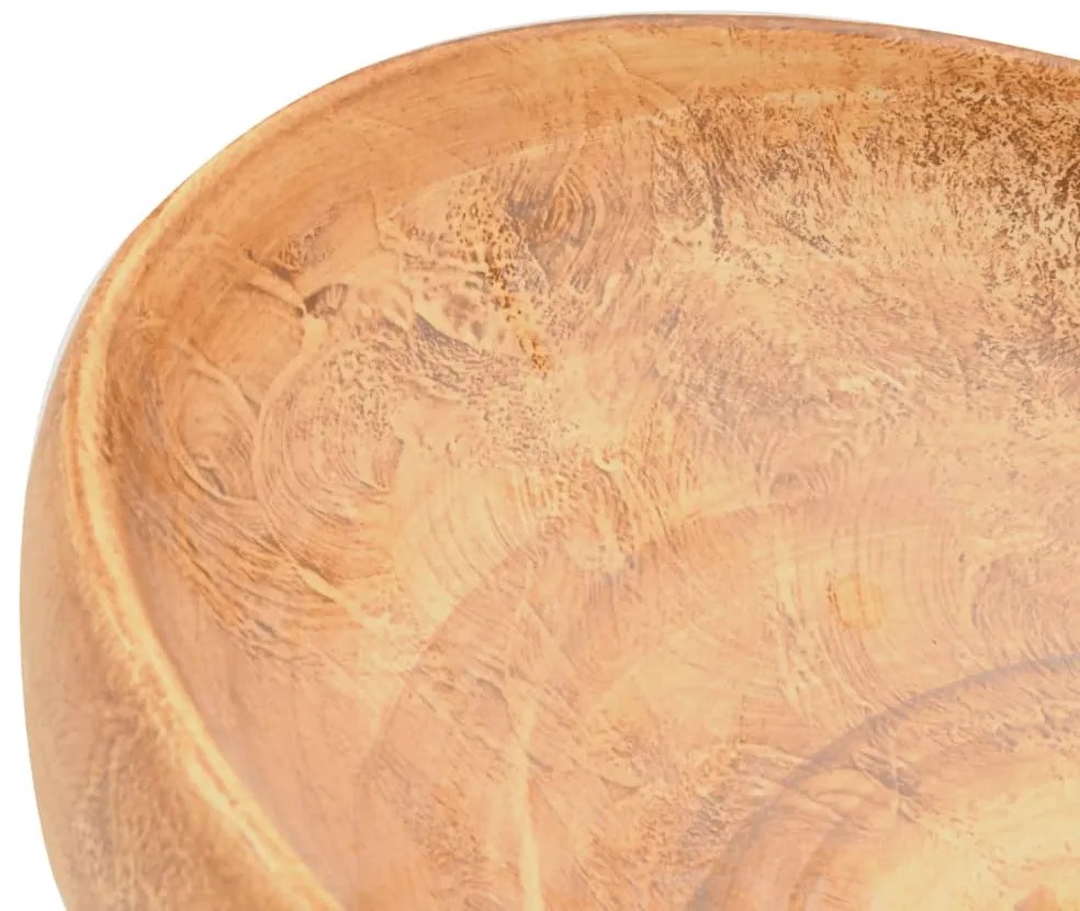 Lavatório de bancada oval 59x40x15 cm cerâmica castanho