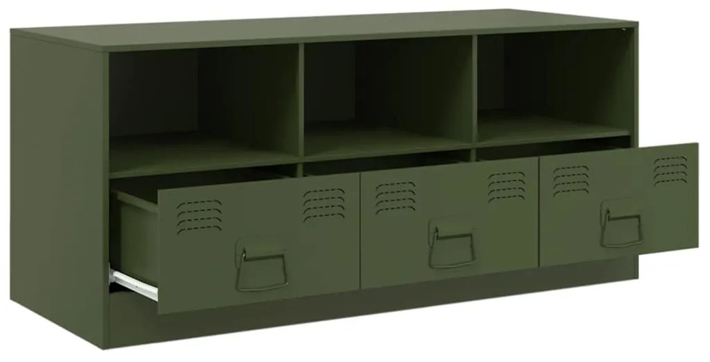 Móvel de TV 99x39x44 aço verde azeitona