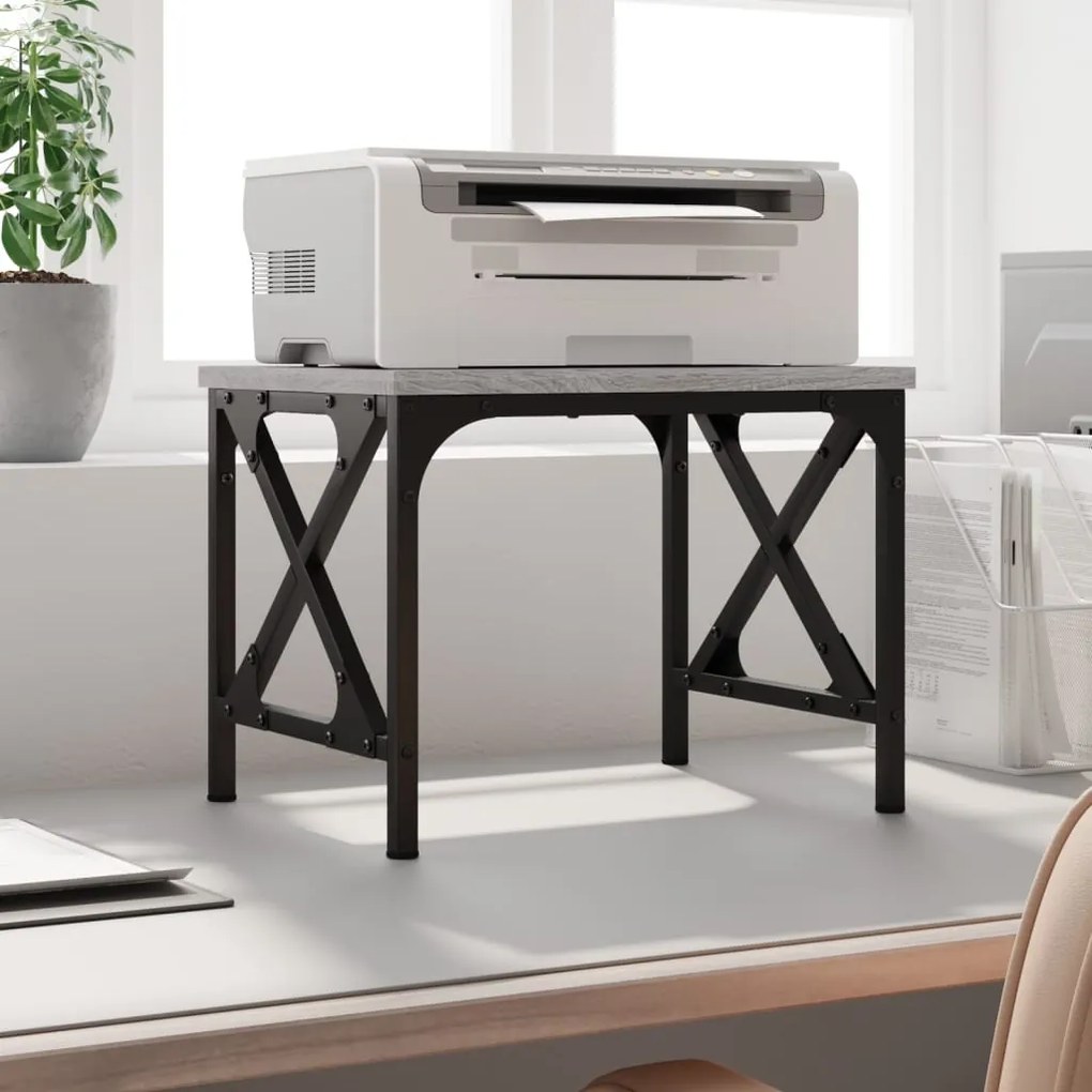 vidaXL Suporte de impressora 40x30x31cm derivados madeira cinza sonoma