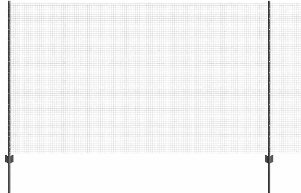 Cerca de Arame Soldado com 44 Postes U Cinza 1.4x50 m Aço