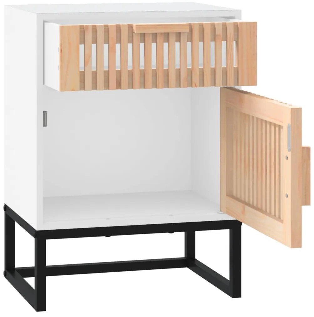 Mesa de cabeceira 40x30x55,5 cm derivados madeira/ferro branco