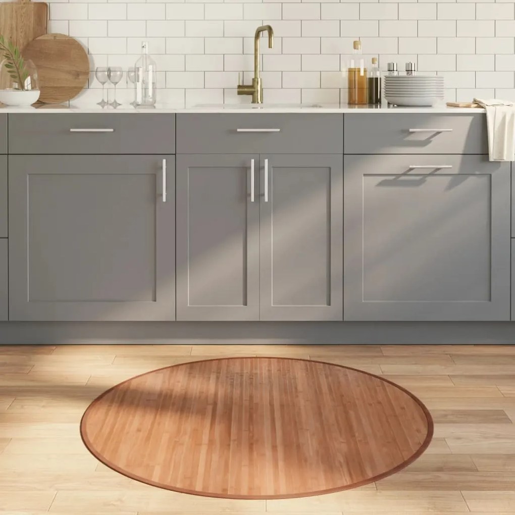 vidaXL Tapete redondo 100 cm bambu natural