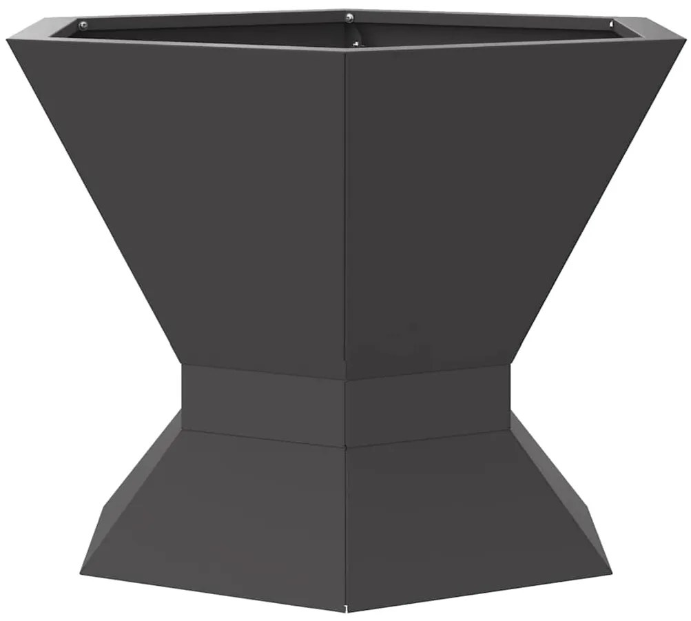 Fogueira Hexagonal vidaXL Preta 50x50x40 cm em Aço