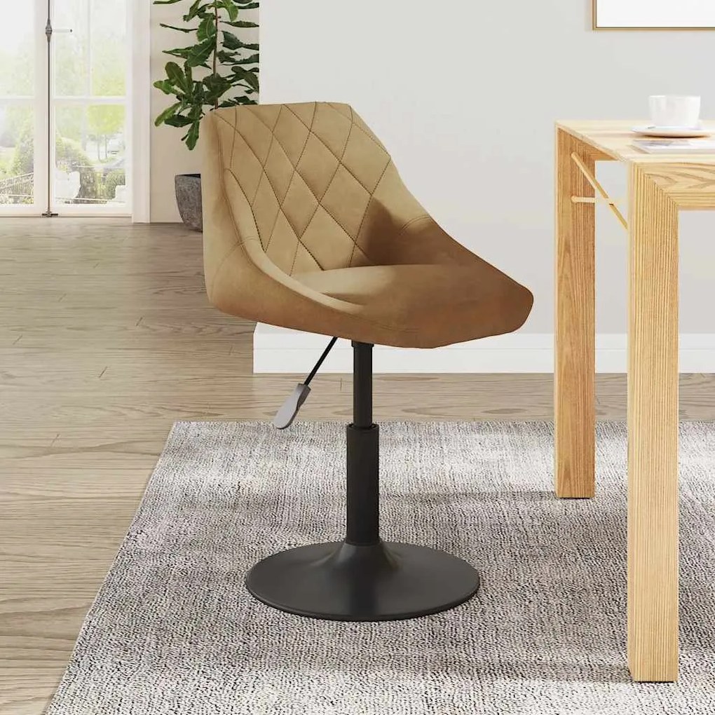 vidaXL Cadeira de jantar veludo castanho