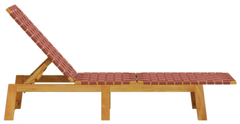 Espreguiçadeiras 2 pcs madeira de acácia maciça/tecido vermelho