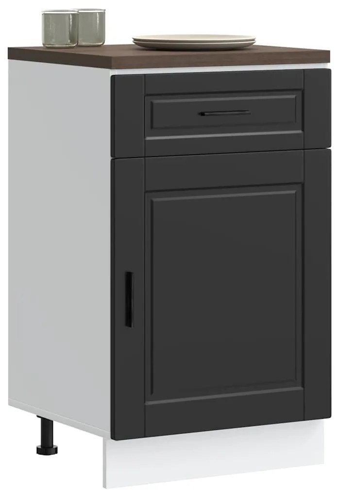 vidaXL Armário base de cozinha Porto derivados de madeira preto