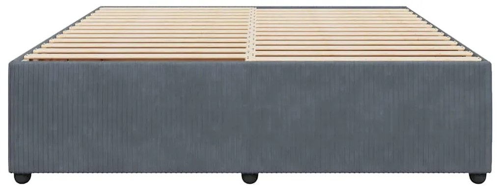 Estrutura de cama sem colchão 200x200 cm veludo cinzento-escuro