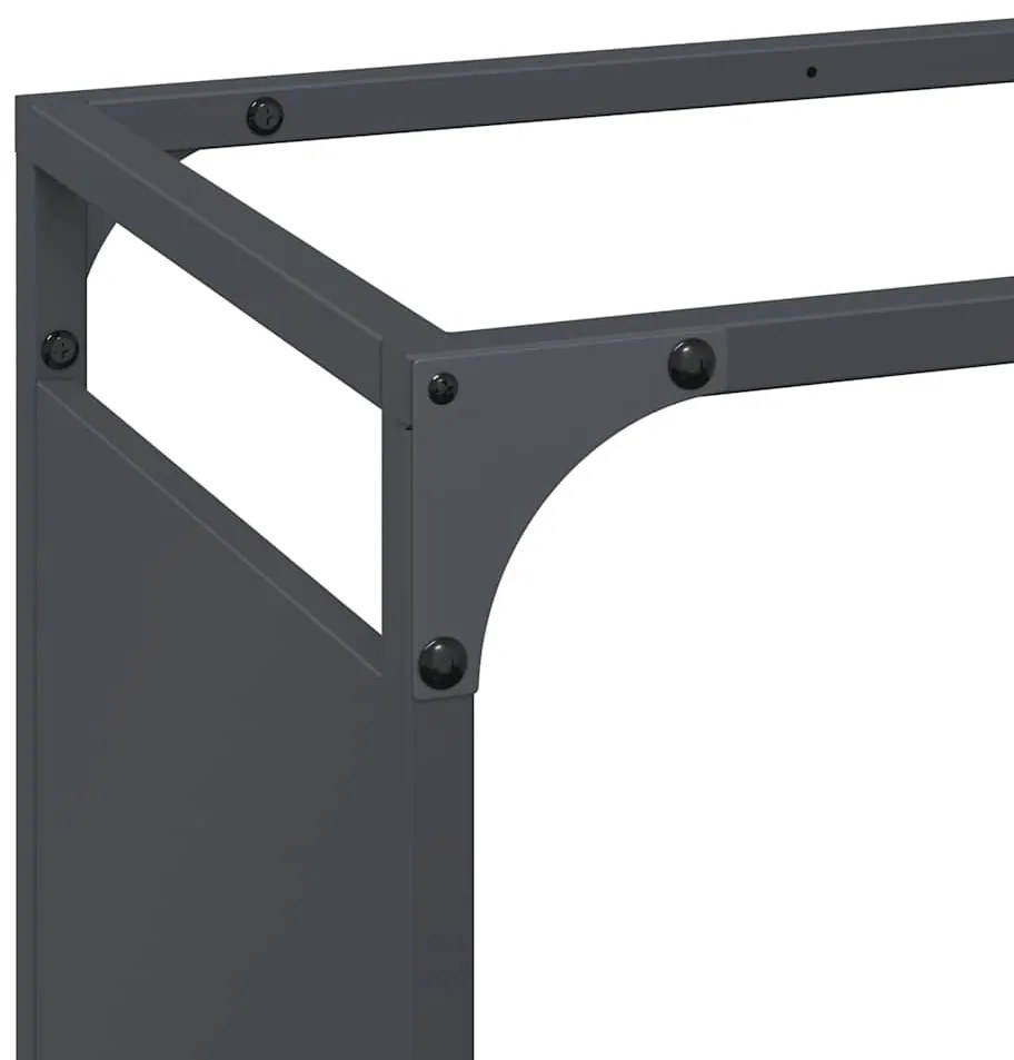Suporte para lenha 90x28x90 cm aço laminado a frio antracite