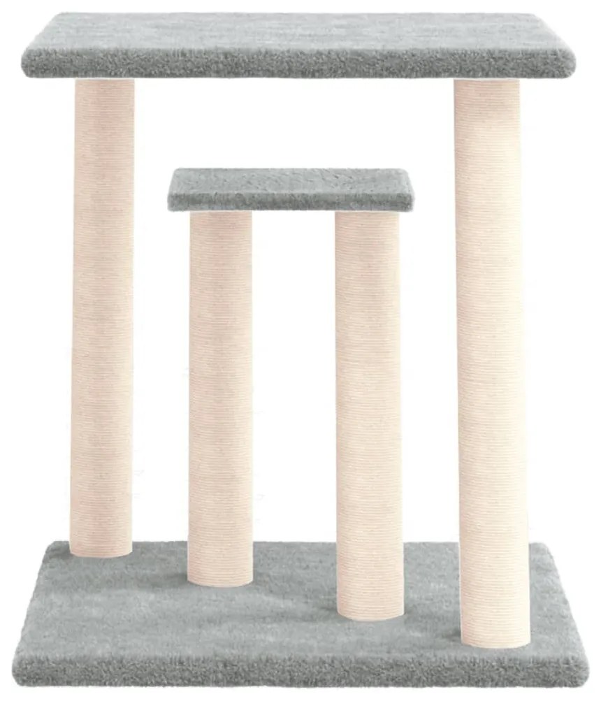 Postes arranhadores para gatos com plataformas 50cm cinza-claro