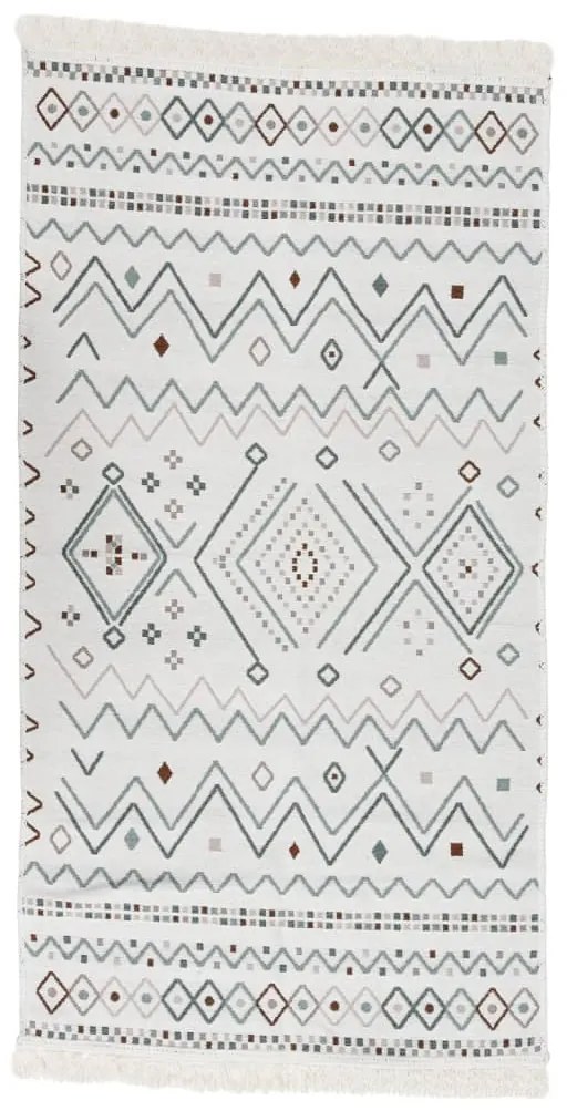vidaXL Tapete 120x180 cm algodão bege e azul