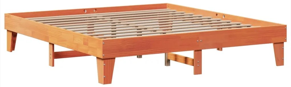 Cama sem colchão 180x200 cm pinho maciço castanho-mel