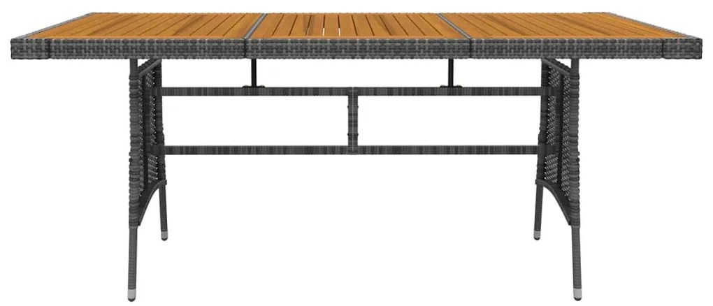 9 pcs conjunto de jantar para exterior vime PE cinzento