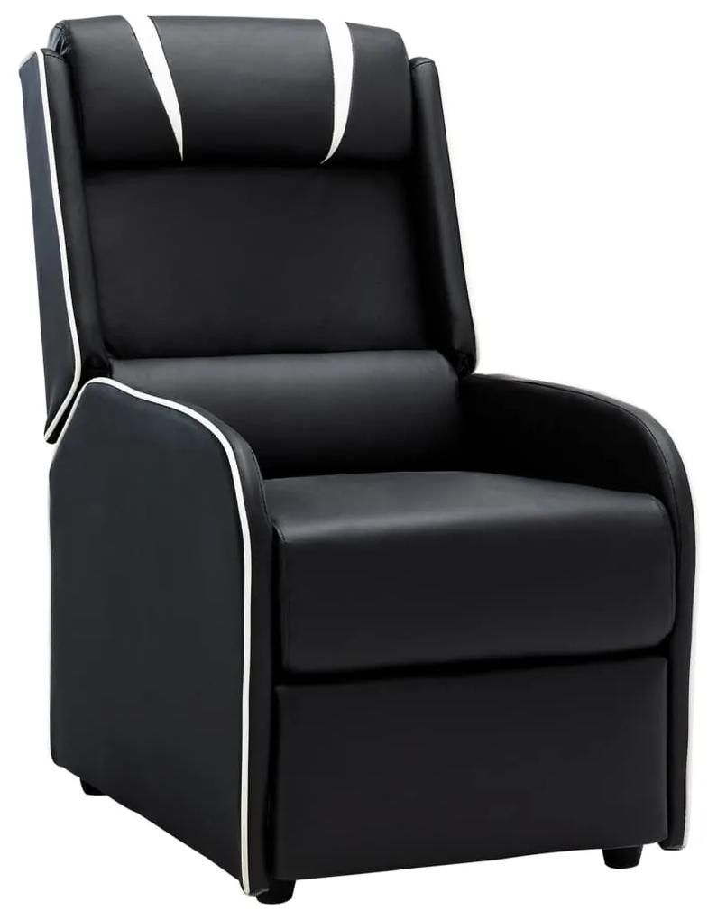 320176 vidaXL Cadeira reclinável couro artificial preto e branco