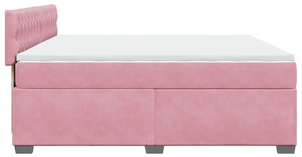 Cama com molas/colchão 180x200 cm veludo rosa