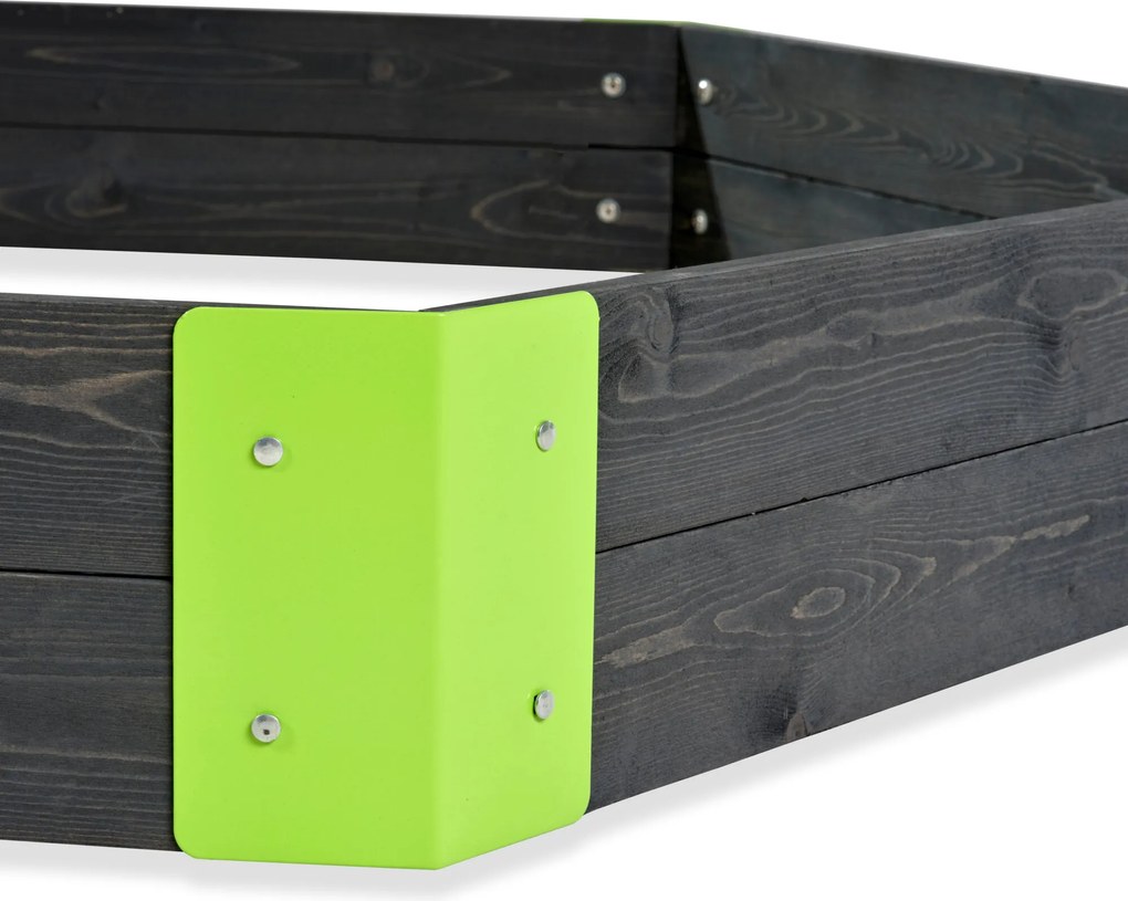 Caixa de areia para crianças hexagonal em madeira Aksent 160 x 140 cm Cinzenta