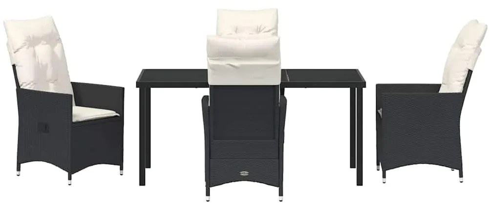 Conjunto de Jantar de Jardim 5 Peças com Almofadas em Rattan Poly Pret