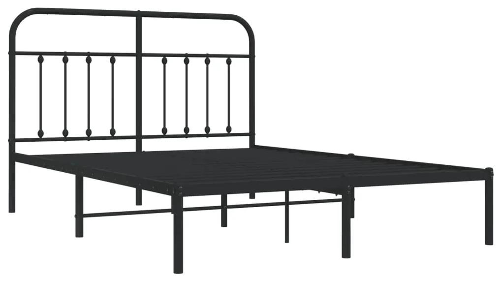 Estrutura de cama com cabeceira 135x190 cm metal preto